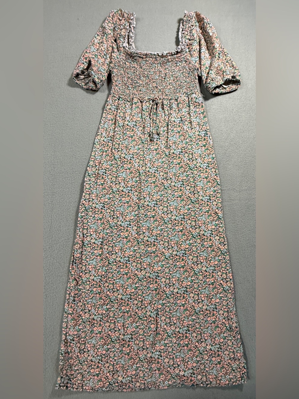 wild fable Pink and Green Floral Smocked Maxi Skirt